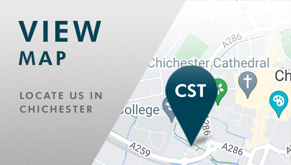 View a map of our sports injury clinic's location in Chichester, West Sussex